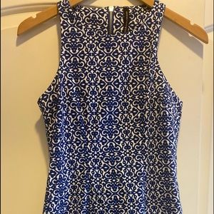 Beautiful Blue Brocade Print Dress